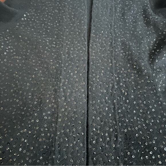 Charter Club 100% Cashmere Sequined Open Front Knit Cardigan Sweater Black SMALL - Picture 6 of 11